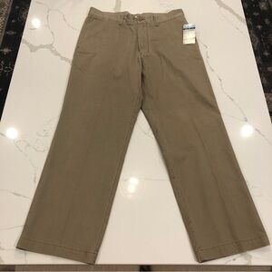 Geoffrey Beene NWT Khaki Tan Straight Leg Casual Chino Pants Cotton Sz. 34 X 30